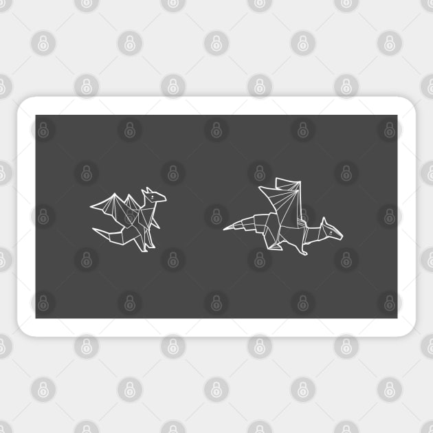 Mini Cute Origami Dragons T-Shirt Sticker by vpessagno